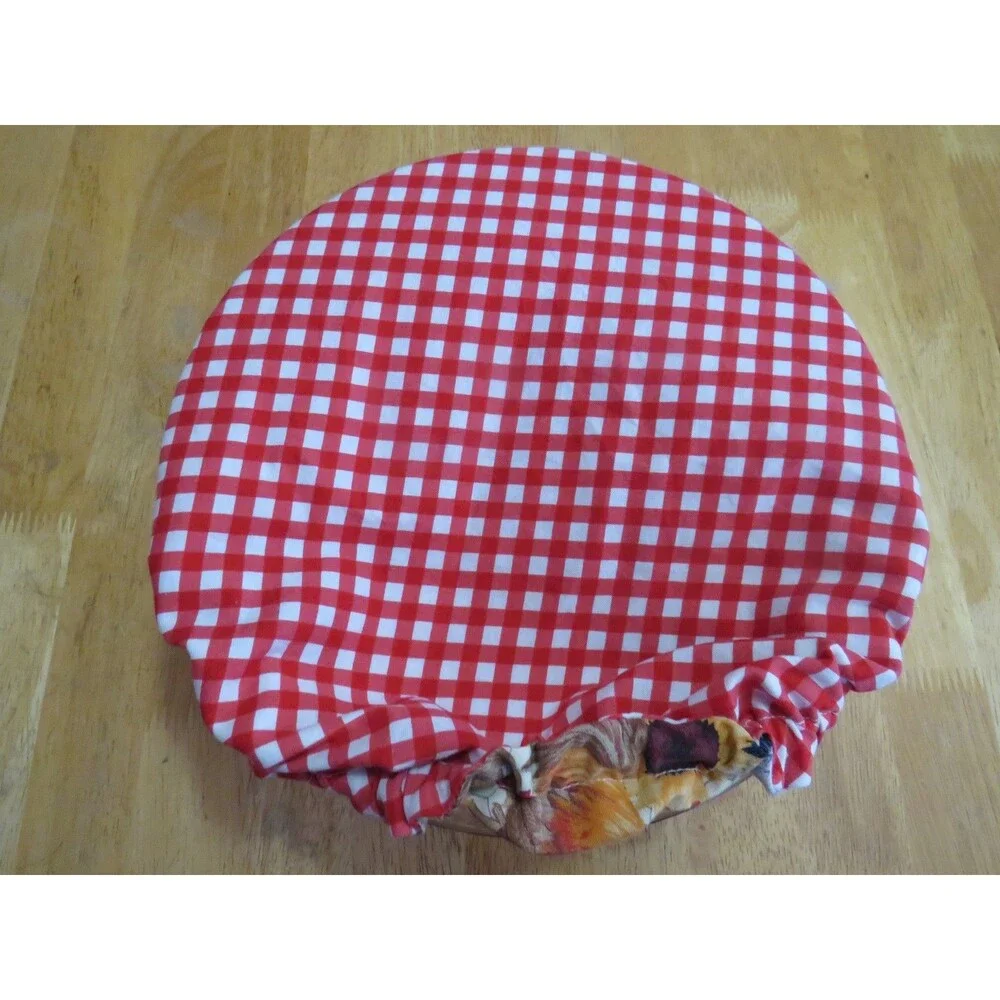 Kitchenaid Bowl Cover, Chickens and Reversible Red Gingham